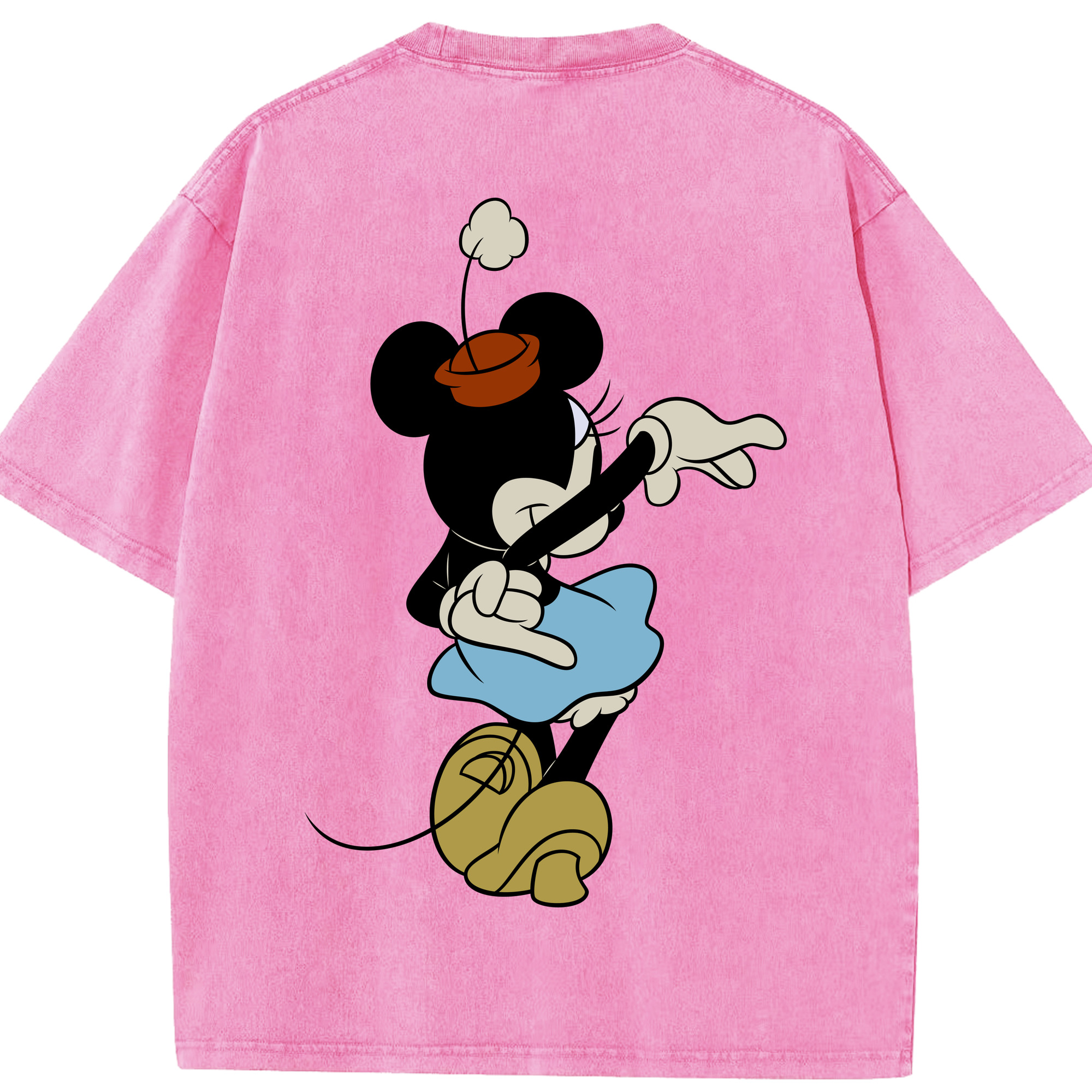 （画像用） ミッキーマウス Mickey Mouse 綿100% ヴィンテージ風 半袖Tシャツ（背面プリント）